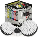 New Quick Change Shaft 3 Pack Soft White Drill Brush Carpet, Upholstery, and Leather Scrub Brushes by Drillbrush