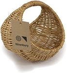 Wrenbury Small Egg Collecting Basket, Buff Natural Willow Basket |Mushroom Basket Nut Harvesting Basket perfect for Foraging Mushrooms, Berries and Nuts