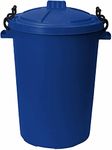 M1SS 50 Litre Heavy Duty Plastic Clip Lock Lid Bin Indoor or Outdoor Rubbish, Waste or Storage of Animal Feed. (Blue)