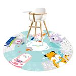 Splat Mat for Baby High Chair 43.3", Waterproof Easy Clean Splash Mat Weaning Pet Spill Mat with Non-Slip Bottom for Baby Toddler Weaning/Arts Crafts/Play Time/Table Cloth