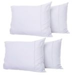 Pillow Cases 4 Pack, Standard Size 50x75 cm, 100% Soft Brushed Microfiber Pillowcase. Long Lasting Colors, Fade and Wrinkle Resistant Pillowcases - White