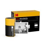 KODAK Memo Shot ERA Kids Instant Digital Camera and Photo Label Printer Bundle, Yellow (Camera with 1 Roll One-Touch Label Cartridge + 9 Rolls Cartridge Set)