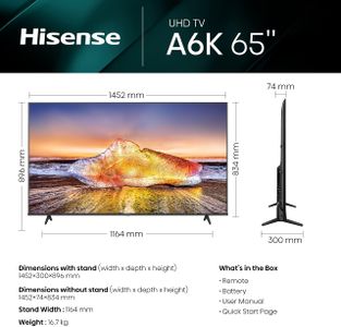 Hisense 65" VIDAA Smart TV – Dolby Vision, Voice Remote, 2023, Black
