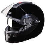 Studds NINJA 3G Flip Up Full Face Helmet with Double Visor(Black, XL)