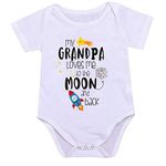 JYHOPE My Grandpa Loves Me Jumpsuit Newborn Infant Funny Letter Print Romper(12-18Months,White)