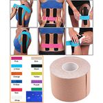 Kinesiology Tape - Pain Relief Adhesive - Best Therapeutic Muscle Support Aid - Sports Wrap for Knee Elbow Wrist Back Shoulder Ankle & Neck injury tape - Physio tap Water resistant - Price Xes