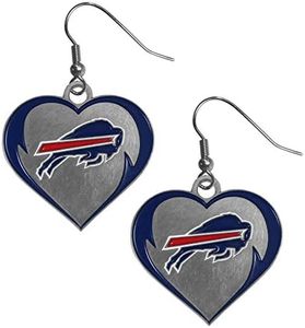 Siskiyou Sports NFL Buffalo Bills Womens Heart Dangle Earrings, Team Color, One Size