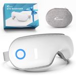 Guganas Eye Massager with Heat & Bluetooth Music - Rechargeable Eye Mask for Migraine Relief & Sleep Improvement,Includes EVA Travel Case, Gift for Mom/Dad (Mother's Day/Birthday)