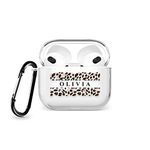 Tirita Personalised Custom Case Compatible with Apple AirPods 3rd gen, Support Wireless Charging, with Carabiner, Front LED Visible [03- Pink Animal Print]