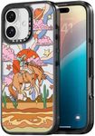 Rosarnnah Compatible for iPhone 16 Case Cute - Durable Shockproof 6.6 ft Drop Impact Phone Case - Black Funny Cowboy Design for iPhone 16 6.1"