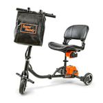 SuperHandy Passport Mobility Scooter for Adults- Foldable, 3 Wheel, Airline Travel Friendly - 13 Mile Range, Includes 2 Removable 44.4V Lithium-ion Batteries & Charger (275 Lbs)