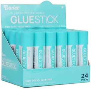 Darice School Glue Sticks, Washable 8 Gram 24 Count All Purpose Glue Stick, Strong Hold, Easy Stick, Quick Drying, Non-Toxic, Back to School Supplies, Scrapbooking for Home
