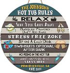 V VIBEPY-All Over Printed Personalized Hot Tub Rules Signs, Relax Soak Your Cares Away Signs 8",12",18" Sign, Pool Signs, Poolside Sign, Door Sign, Funny Rules Sign, Hot Tub Rules Sign (ETRG-19263003)