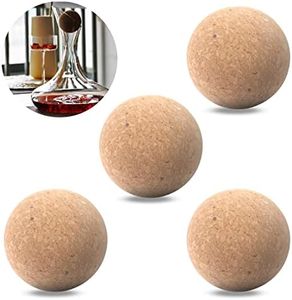 Tanstic 4Pcs 55mm Wine Cork Ball Wooden Cork Ball Stopper for Wine Bottle Decanter Carafe Replacement (55mm/2.1 inch)