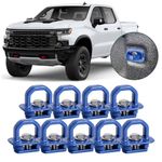 Phamyor Aluminum Tie Down Anchors Truck Bed Side Wall Anchor fit for 2007-2023 Chevy Silverado/GMC Sierra, 2015-2023 Chevy Colorado/GMC Canyon, Truck Bed Cargo Hooks, DZ97903, Blue, 9pcs