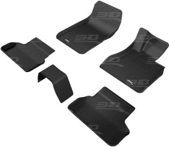 3D MAXpider All-Weather Floor Mats for BMW 5 Series (G30) 2017-2023 Custom Fit Car Floor Liners, Kagu Series (1st & 2nd Row), Black