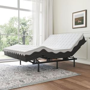 GarveeHome Twin-Size Adjustable Bed Frame with Wireless Remote, Easy Assembly, Independent Head and Foot Adjustments, Compatible with Memory Foam & Latex Mattresses