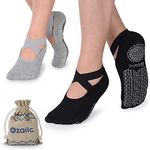 Ozaiic Yoga Socks for Women Non-Slip Grips & Straps, Ideal for Pilates, Pure Barre, Ballet, Dance, Barefoot Workout