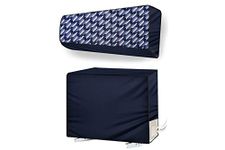 Stylista ac Cover Set of Indoor and Outdoor Unit for 2 ton Capacity Symmetric Pattern Blue