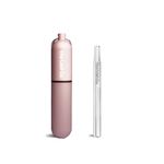 The Last Co. Reusable + Portable Telescopic Stainless Steel Straw with Keychain Case (Coral Pink)