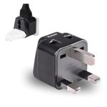Orei India to UK Plug Adapter 2 in 1 Type G Travel Adapter - Compatible with UK, UAE, Dubai, & Hong Kong - Ideal for Laptops, Mobiles, & Chargers CE & Rohs Certified, Black