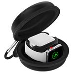 MoKo Storage Box Compatible with Apple Watch Ultra 2/Ultra/SE 2/SE/Series 10/9/8/7/6/5/4/3/2/1, Portable Protective Travel Case for AirPods Pro 2/1/AirPods 3/2/1 Charging Case Holder Dock,Black