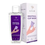 AZAH Menstrual Cup Wash 100 ml | Plant-Based Cleansing Agents | pH Balanced | Clinically Tested | Maintains Cup Hygiene | Anti-Microbial, Removes Blood Stains