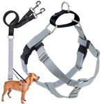 2 Hounds Design Freedom No-Pull Dog Harness and Leash, Adjustable Comfortable Control for Dog Walking, (Large 1") (Silver)