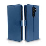 Pikkme Redmi Note 8 Pro Flip Cover Case | Leather Finish | Wallet Stand | Shock Proof | 360 Degree Complete Protection Flip Cover for Xiaomi Redmi Note 8 Pro (Blue)