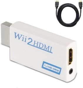 Wii to HDMI Converter 1080P for Full HD Device, Wii HDMI Adapter with 3,5mm Audio Jack&HDMI Output Compatible with Nintendo Wii, Wii U, HDTV, Monitor-Supports All Wii Display Modes 720P, NTS