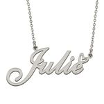 HUAN XUN Customized Stainless Steel Kids Name Pendant Necklace Gifts for Mum New Mom Julie