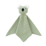 LAWKUL Baby Lovey Cotton Babe Security Blanket Koala Comforter Blankie Adorable Soft Babies Lovies for Newborn Boy Girl Green