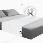 RIQINXIN Silver Fiber Grounding Sheet Soft Earthing Bed Sheet Conductive Grounding Mat Earthing UK with 15ft Cord Organic Cotton Sleep Therapy (99x203cm) Beige