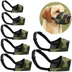 CILKUS Dog Muzzles Suit, 7 PCS Adjustable Breathable Safety Small Medium Large Extra Dog Muzzles for Anti-Biting Anti-Barking Anti-Chewing Safety Protection (Camouflage)