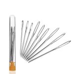 SKINPLUS Large-Eye Blunt Needles, 9 Piece Stainless Steel Yarn Knitting Needles, Sewing Needles, Crafting Knitting Weaving Stringing Needles