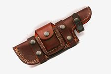 Leather Knife Sheath Handmade Leather Sheath for 5 Inch Blade Tracker Knife, Horizontal Carry Knife Leather Sheath with Belt Loops sh500