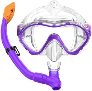 Kids Snorkel Set for Boys Girls Youth Junior Age from 5-13 Years Old Upgraded Dry Top Snorkel Mask Snorkeling Gear with Carrying Bag for Pool Swimming Diving Water Park Beach Vacation