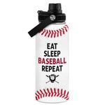 SANDJEST Baseball Water Bottle 32 Oz - Insulated Stainless Steel Sport Bottles with Lid - Baseball Gift for Men Players Fan Coach