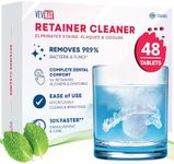 Retainer Cleaner Tablets - 48 Tablet Denture Cleaning Tablets Freshness, Brite, Stain & Odour Free, Aligners, Mouthguards, Nightguard, Ultrasonic Retainer Cleaner Tablets