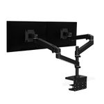 Ergotron – LX Pro Premium Vertical Stacking Dual Monitor Arm, VESA Desk Mount – for 2 Monitors Up to 27 Inches, 4 to 22 lbs Each – Matte Black