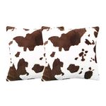 Felenny 2pcs Throw Pillow Cases| Cow Decorative Pillowcase Soft Plush Cover Cow Skin Print Pillowcase for Couch Sofa Living Room,Home Decor 17.7x17.7 Inch