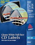 Avery Full-Face CD Labels for Inkjet Printers, Glossy White, 20 Disc Labels and 40 Spine Labels (08944)