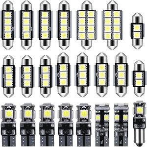 Pyhot 23 Pieces Car LED Interior Light Bulb,Universal Error Free LED SMD Bulbs Kit Festoon BA9S Canbus T10 C5W Xenon for Car Interior Dome Map Door Courtesy Side Marker Instrument Panel Side Lights