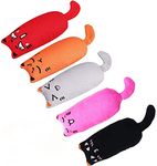 Bojafa Cat Catnip Toys For Indoor Cats Adult: 5 Pack Soft Kitten Teething Chew Toys Small Cat Kicker Toy Interactive Catnip Plush Toys Strong Catnip Pillow Pet Cute Cat Nip Teeth Cleaning Toys