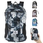 4Monster Water Resistant Foldable Backpack, Packable Hiking Daypack, Ultralight Travel Backpack, Suitable for Outdoor Sports, Camping, Backpacking, Shopping Leaf White-16L