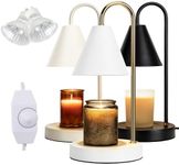 Aimoptg Candle Warmer Lamp,Electric Candle Warmer with Dimmable Light,Scented Wax Melter,No Smoke,Compatible with Various Jar,with 2 Light Bulbs,Home Decor Gifts-White