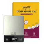 Tata 1mg Weightwise Kitchen Weighing Scale | 1g Precision | Stainless Steel | Max Capacity 5 kg | Auto Power-Off Feature | Ideal for Daily Diet Tracking, Portion Control and Weight Management Goals