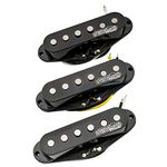 Wilkinson Vintage 60's Staggered Alnico 5 Single Coil Pickups Set for Strat Style Electric Guitar, Black