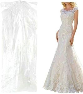 100 Pack Garment Bag Transparent Clothing Dust Cover Storage Bag Suitable for Wedding Dresses Long Skirts Windbreakers Down Jackets 23.6x59 inches