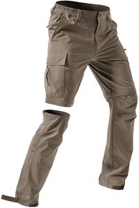 Moosehill Men's-Hiking-Pants Convertible Water-Resistant Quick-Dry Lightweight Breathable Zip-Off for Hunting, Fishing, Travel, Outdoor, Safari, Camping with 5 Deep Pockets (Sand, 36W*30L)